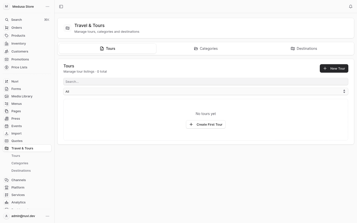 Seyahat admin screenshot